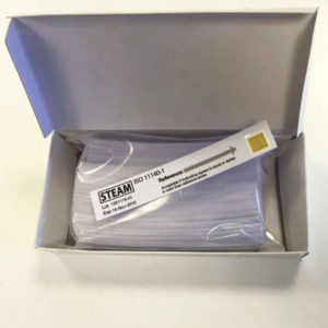 Steam sterilisation indicator strips box from Microspec
